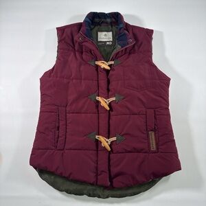Legendary Whitetails Maroon Puffer Vest with Plaid Lining